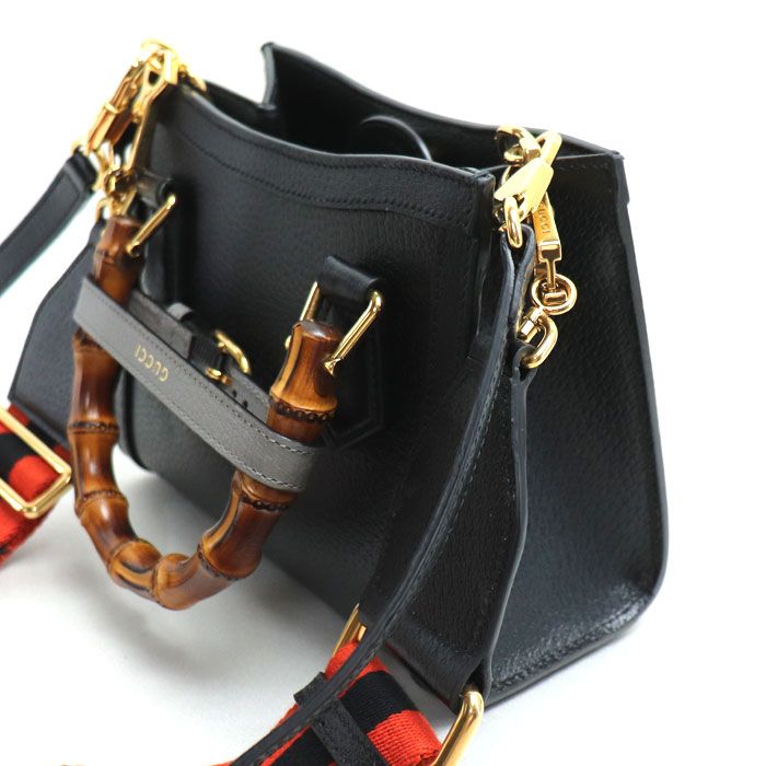 Gucci Diana Mini Tote 2way Shoulder Bag Black 702732 U3zdt 1073 Ladies Preowned
