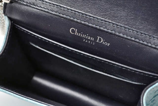 Christian Dior Chain Pouch Chain Mini Wallet Patent Leather
