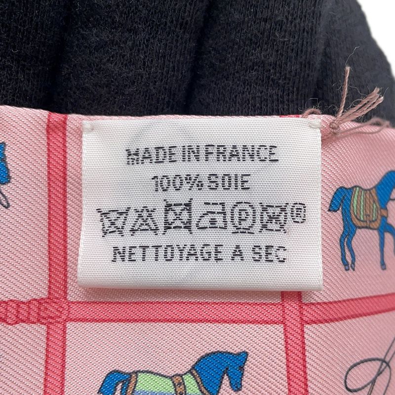 Hermes Scarf Twill Horsewear Couvertures Et Tenues de Jour Silk Rose Blue Veil