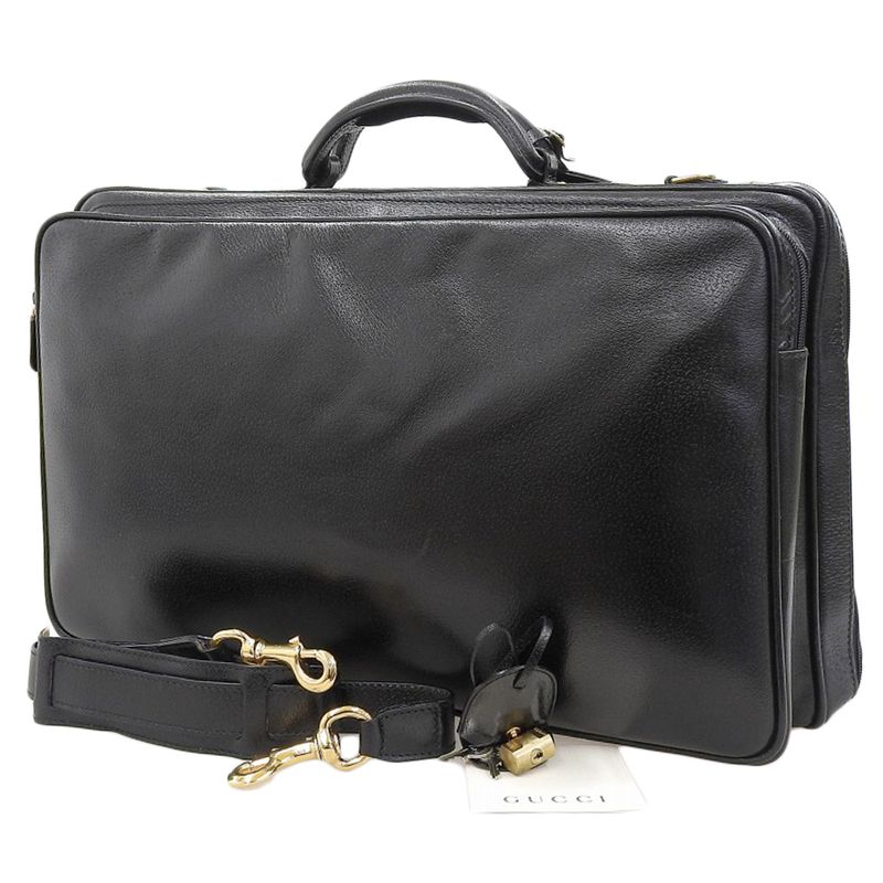 Gucci 90s Vintage Rare Item Leather 2way Shoulder Carry Travel Suit Case Bag