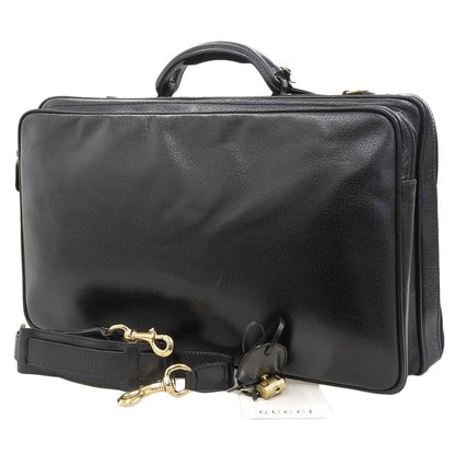 Gucci 90s Vintage Rare Item Leather 2way Shoulder Carry Travel Suit Case Bag