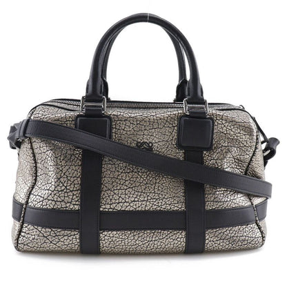 Loewe 2WAY Shoulder Mini Boston Calf Black/silver Ladies Handbag