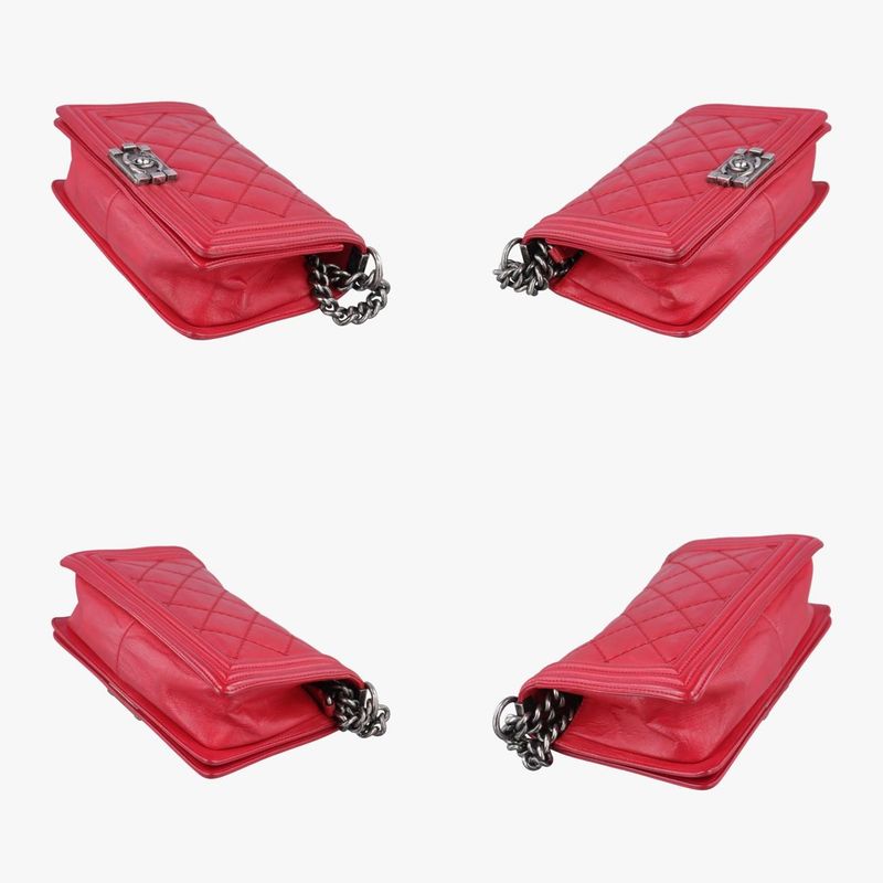 Chanel Boy Chanel Red Leather A9210518893037