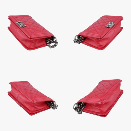 Chanel Boy Chanel Red Leather A9210518893037