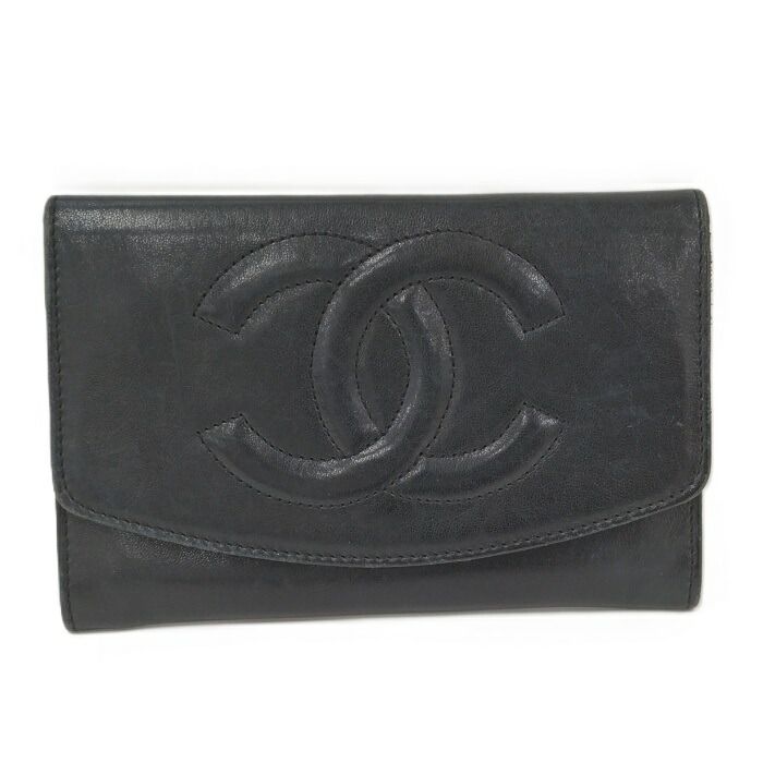 Chanel Bifold Wallet Coco Lambskin Black