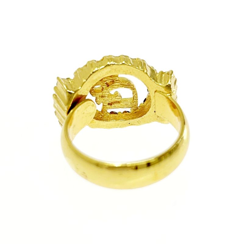 Christian Dior GP Rhinestone Dior Logo Ring Gold 404035 Ring