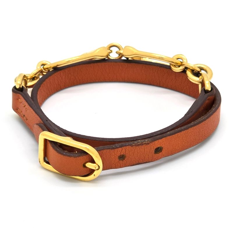 Hermes Leather Bracelet Ettelier Dubreuter Double Winding T2 Arm Circumference