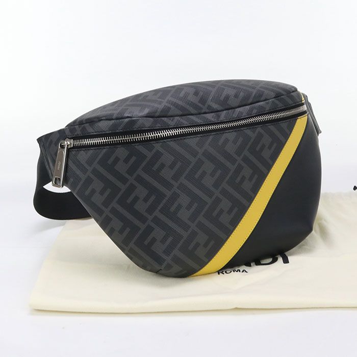 Fendi Belt Bag Diagonal 7va434 Body Bag PVC Leather Men's