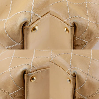 Chanel Wild Stitch Calf Beige Women's Tote Bag