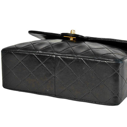 Chanel Mini Matelasse 20 Single Flap Chain Shoulder Bag Lambskin A01163 Black