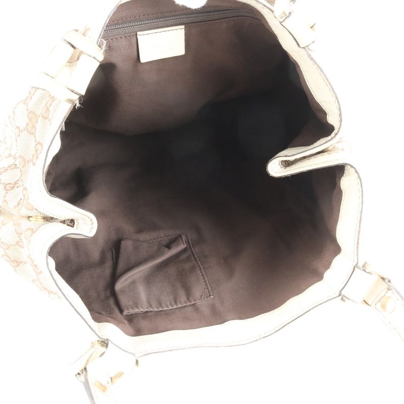 Gucci GG Canvas Sherry Line Leather Tote Bag Shoulder Hand 233607 Women EME