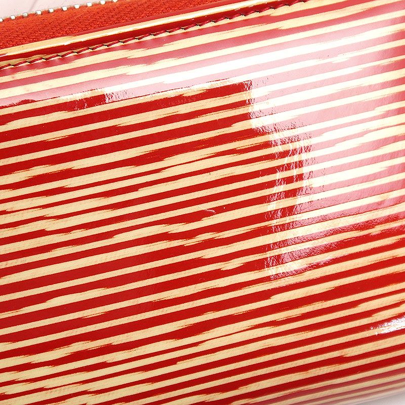 Chanel Coin Case Striped Coin Purse Red