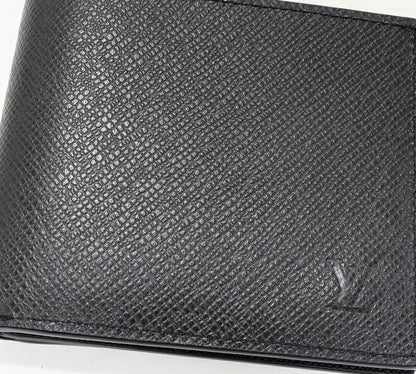 Louis Vuitton Taiga Noir Black Portefeuille Amerigo NM M62045 Folding Wallet