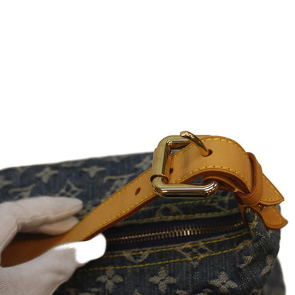 Louis Vuitton 05 M95048 Monogram Denim Baggy GM Handbag Shoulder Blue Denim