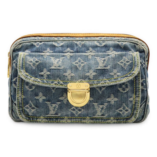 Louis Vuitton Monogram Denim Bum Bag Waist Bag Body Bag Shoulder Bag Blue Blue