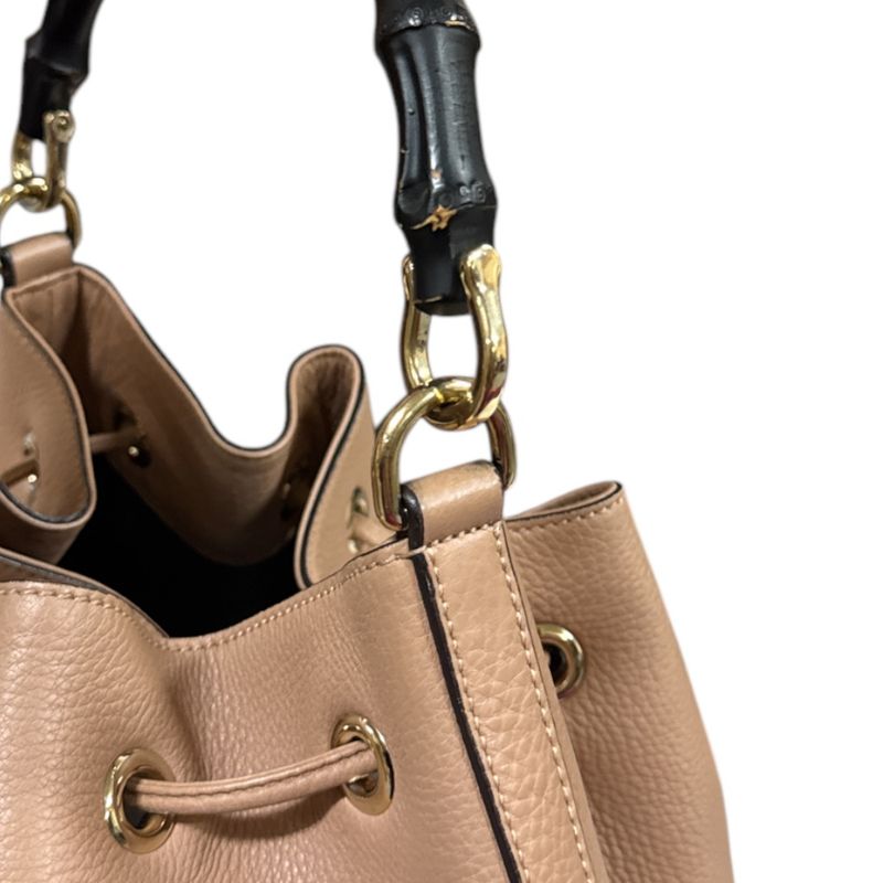 Gucci Bamboo Shoulder Bag Leather 387613 Beige Ladies Gucci  Gucci