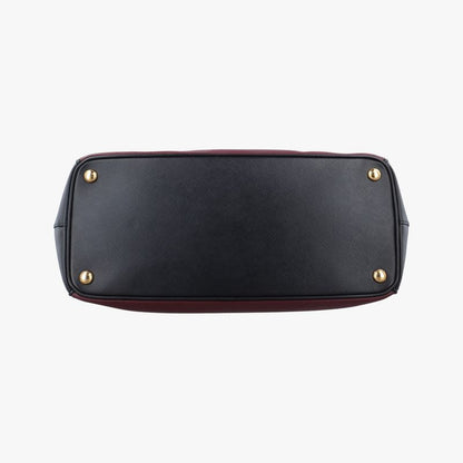 Prada Galleria Wine Red And Black Saffiano Leather Bn22747 V 208