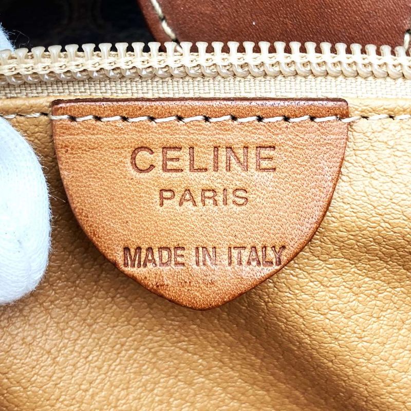 Celine T06 1 Business Bag Handbag Macadam Brown PVC Leather Men Women Fashion