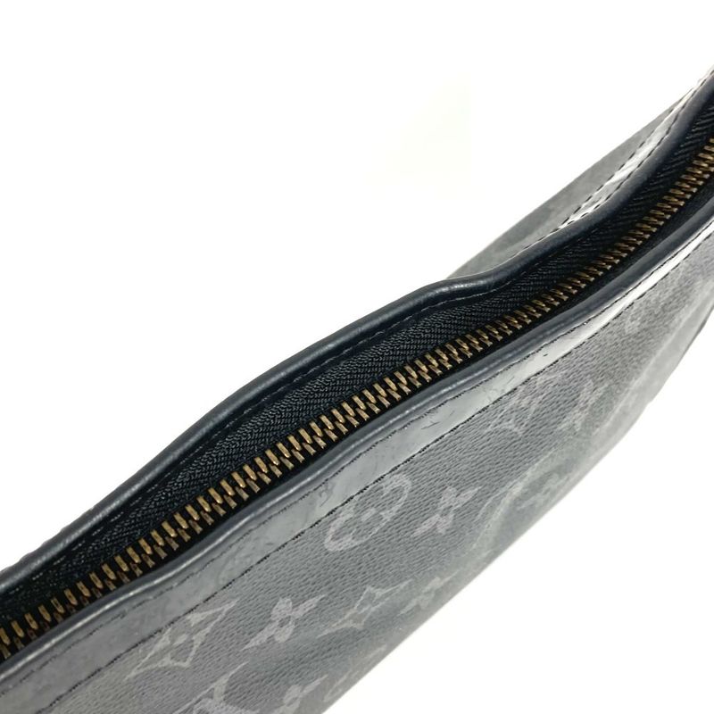 Louis Vuitton Pochette Voyage MM M61692 Monogram Eclipse Canvas Black