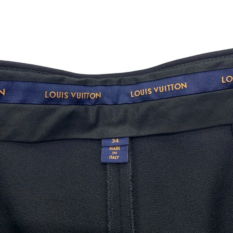 Louis Vuitton Bottoms Wool Pants Logo Black Silver
