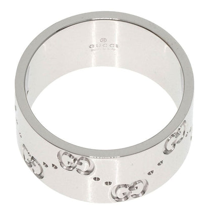 Gucci GG Icon Wide #13 Ring - 18K White Gold Ladies