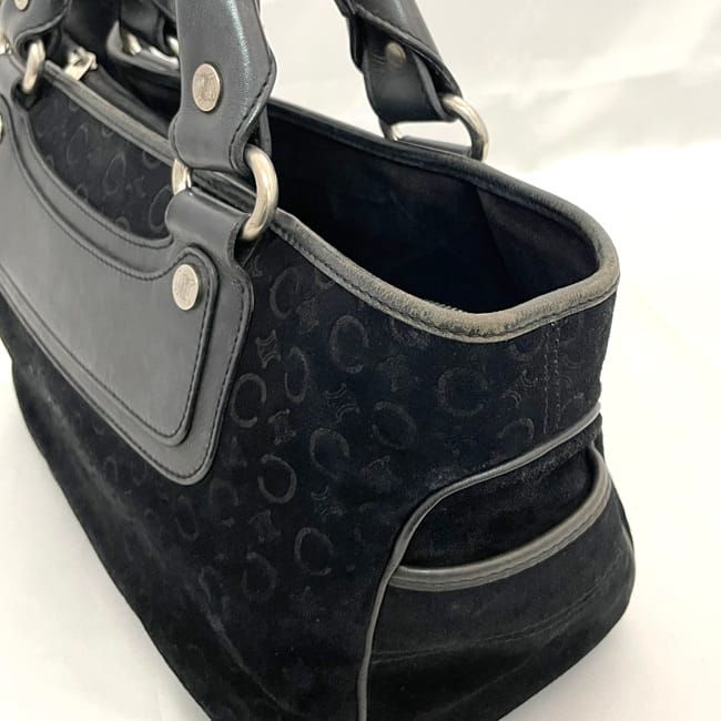 Celine Handbag Boogie Bag Black C Macadam Excellent Condition Suede