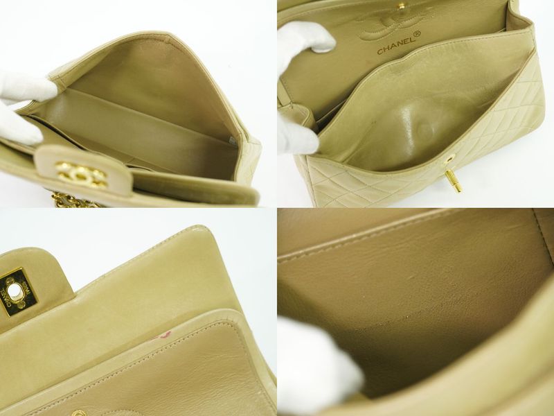 Authentic Chanel Coco Mark Matelasse Double Flap Chain Shoulder Bag Lambskin