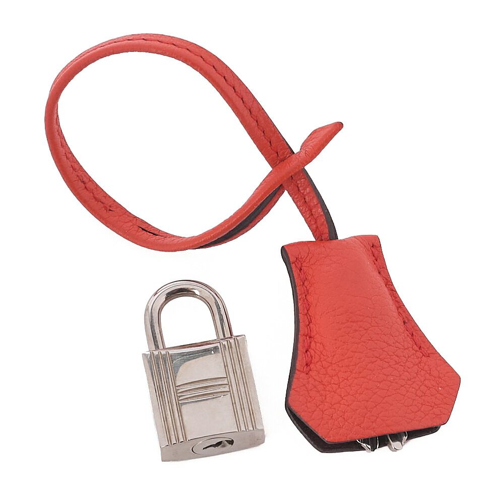 Hermes Toolbox 26 Verso Evercolor Orange Poppy X Rouge Ash Handbag With Silver