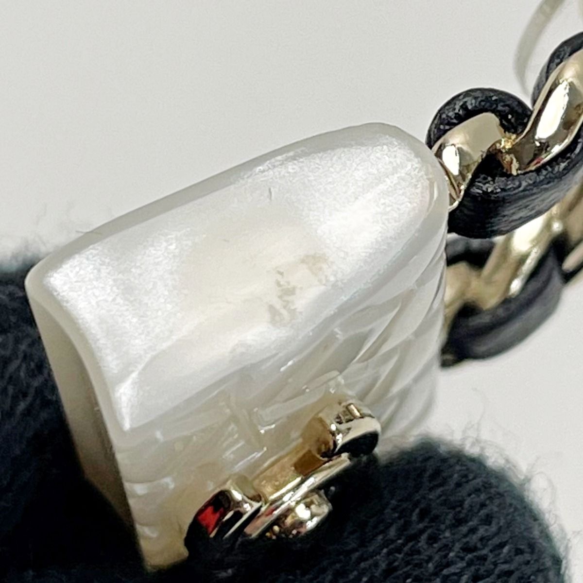 Chanel Earrings B23c Gold X White Bag Motif Coco Mark Matelasse Women's