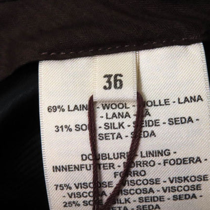 Hermes 23AW 3h0418dw Silk Blend Striped Center Press Pants Slacks Khaki 36 Made