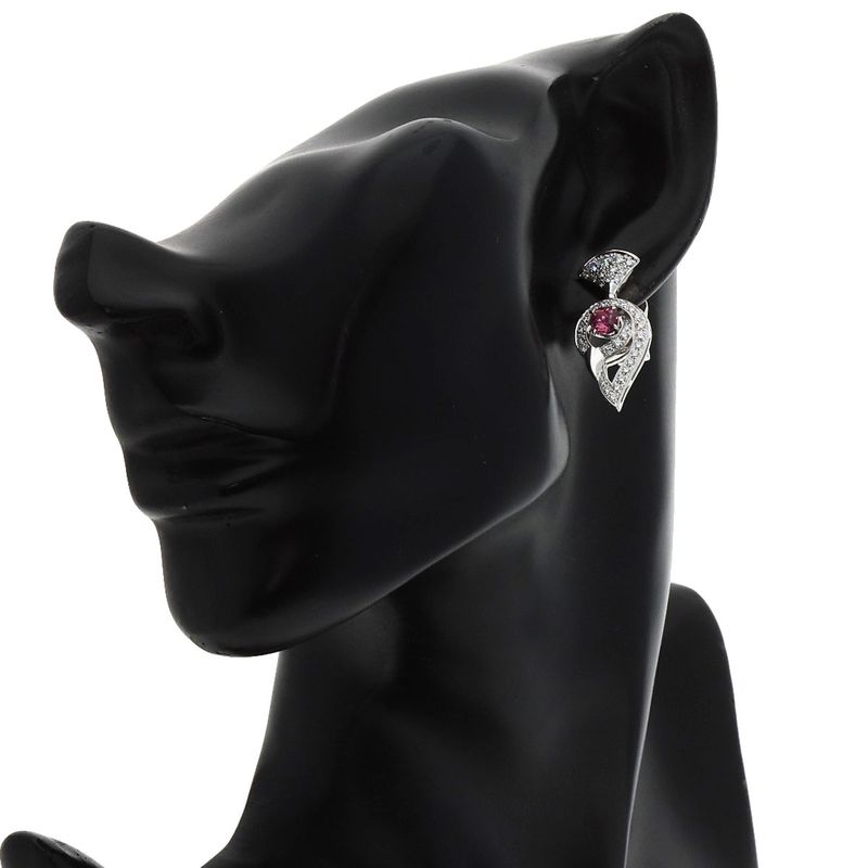 Bvlgari Bulgari DIVA Dream Tourmaline Diamond Earrings 18K White Gold Ladies