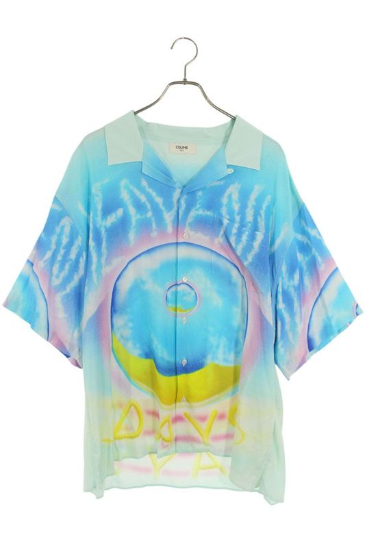 Celine 2c517357q Multicolor Short Sleeve Shirt Men 39