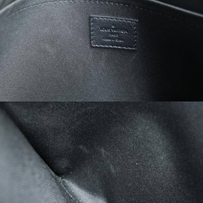 Louis Vuitton Pochette To Go Clutch Bag Monogram Shadow Black M81570 IC Chip