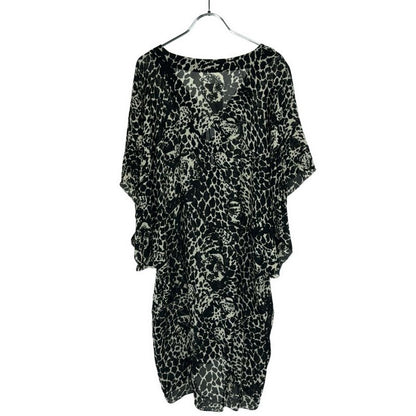 Saint Laurent Paris 19ss Leopard Blouse Open Neck Cles Opaled Sheer Tunic Black