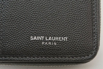 Unused Saint Laurent Mini Wallet Fold Wallet 403723 Asphalt