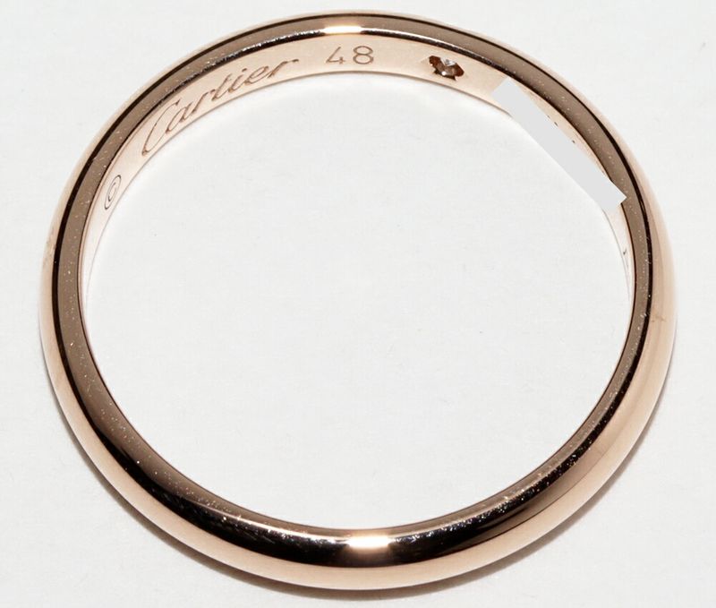 Cartier Ring 18K Pink Gold Diamond 1P (001ct) Classic Wedding Ring 1895 Wedding