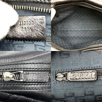 Gucci 113009 Handbag Mini Boston Leather Black Women Men Fashion