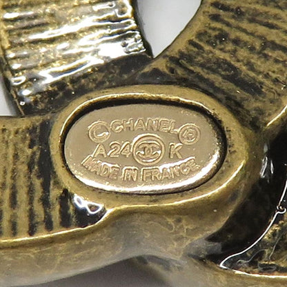 Chanel Earrings Metallic Coco Mark Abe557b18604 A24 Gold Vintage Design