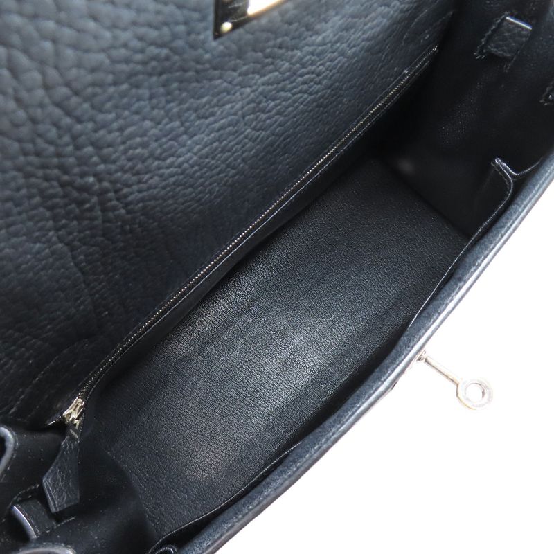 Hermes Kelly 32 Outer Stitch Silver Hardware Handbag Fjord Women