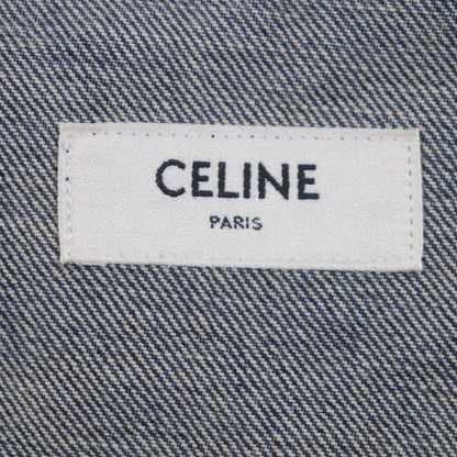 Celine 2q493365m Trucker Jacket 100% Cotton Back Logo Triomphe Button Collar