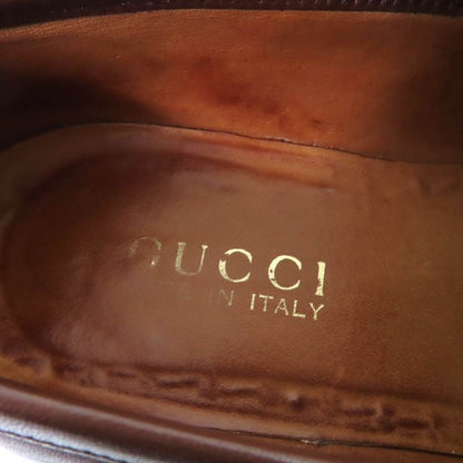 Gucci 101 6105 Horsebit Leather Loafer Shoes Brown Gold Hardware 6 With Box And