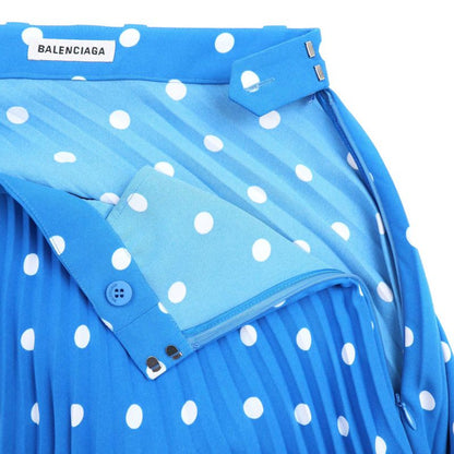 Balenciaga 21ss Pleated Dot Skirt 622280 Blue 36