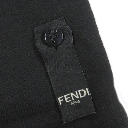 Fendi Fy0178 100% Cotton FF Logo Zucca Patch Sweatshirt Black S Made In Italy