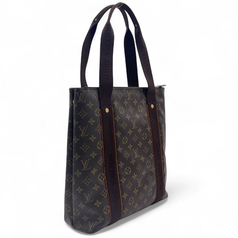 Louis Vuitton Cabas Bobol Damier Ebene Damier Ebene Leather × PVC Brown Tote