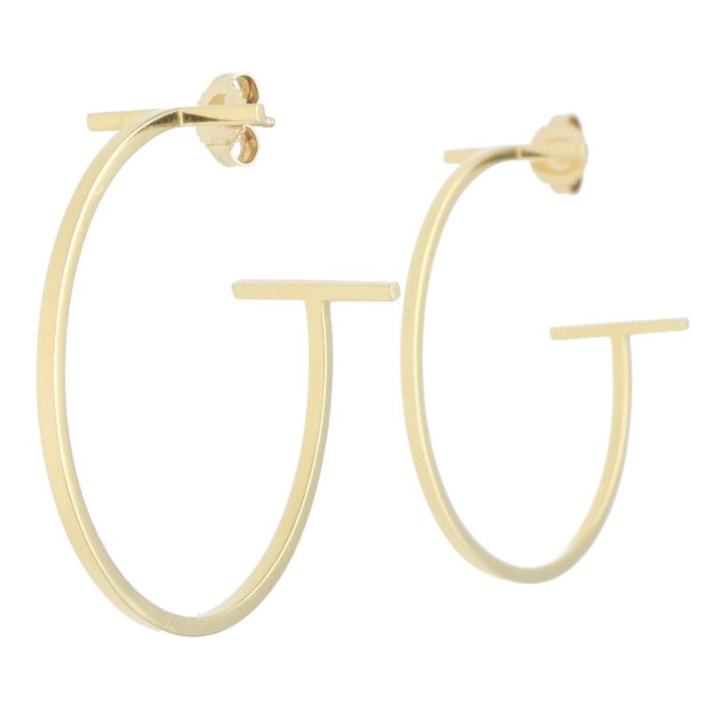 Tiffany & Co T-wire Hoop 18K Yellow Goldearrings Women