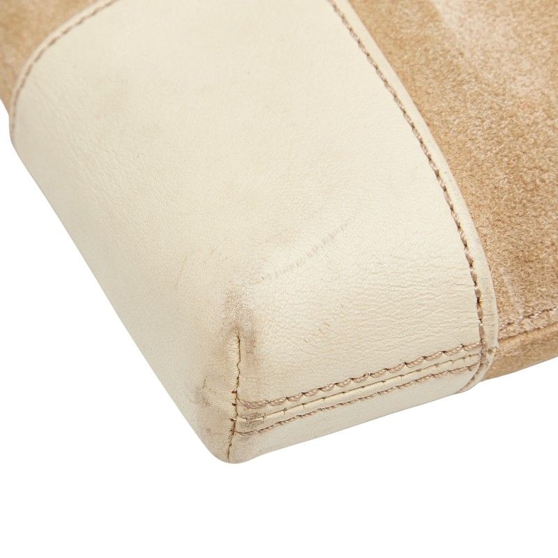 Loewe Anagram Crossbody Shoulder Bag Beige White Suede Leather Women's Loewe