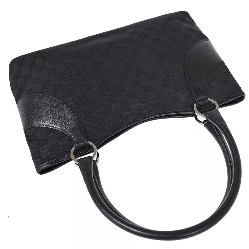 Gucci GG Pattern Tote Handbag GG Canvas Black 80bs141