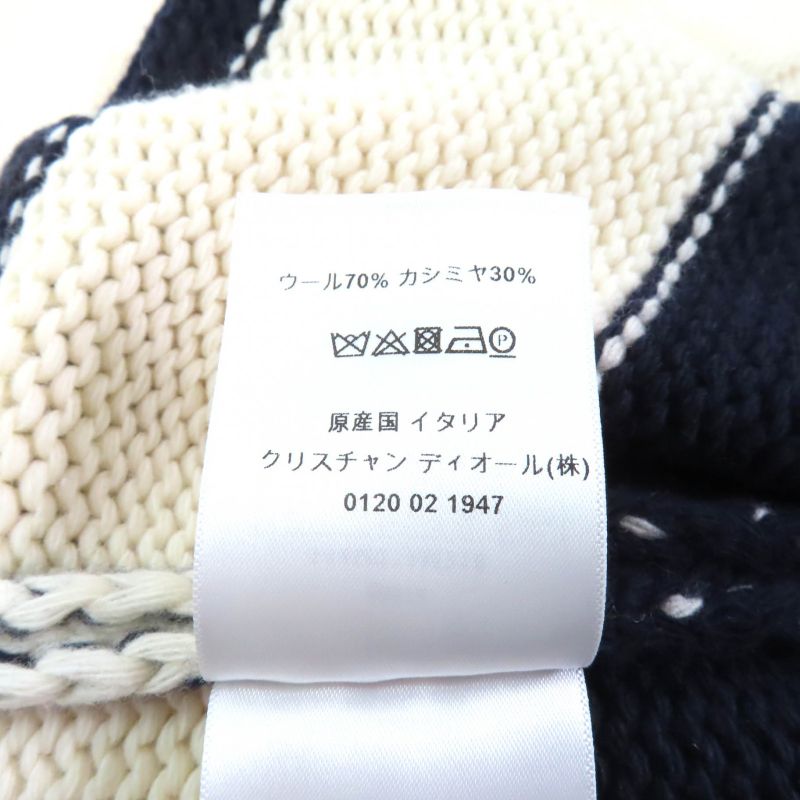 Christian DIOR 21AW 144m01am318 Cashmere Blend Striped Sailor Collar Knit