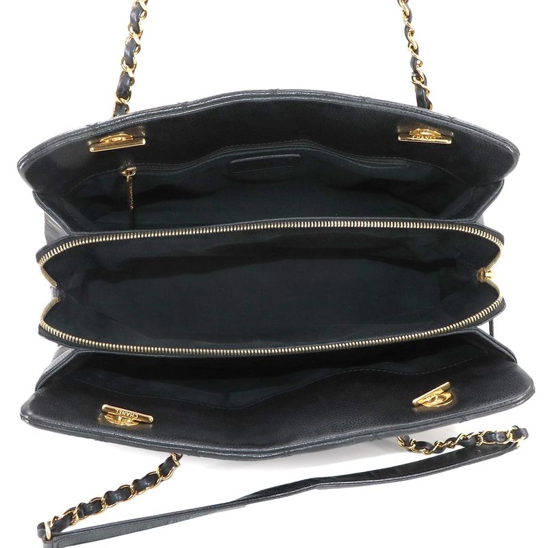 Chanel Matelasse Chain Tote Bag Caviar Skin Black A67294 Matelasse Tote Bag