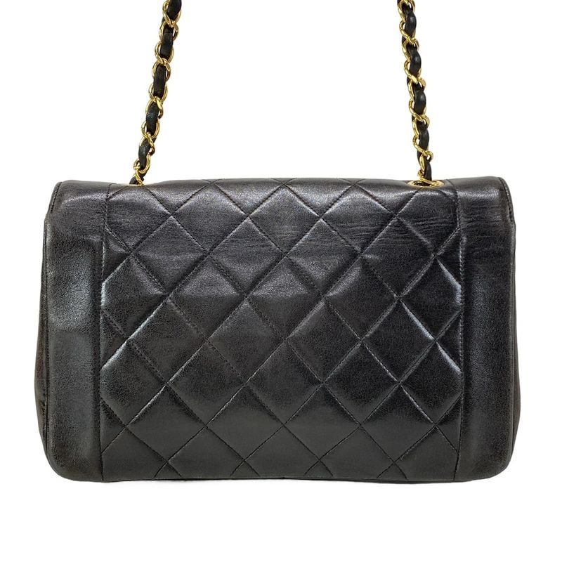 Chanel Shoulder Bag Diana Flap Matelasse A01165 Black Gold Hardware / Chain